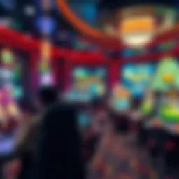 A captivating interior of a virtual casino showcasing various gaming options
