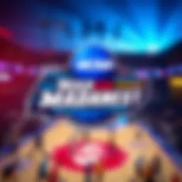 NCAA tournament logo with dynamic background