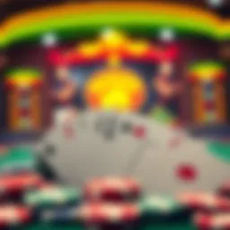 A vibrant graphic illustrating the essence of online poker games