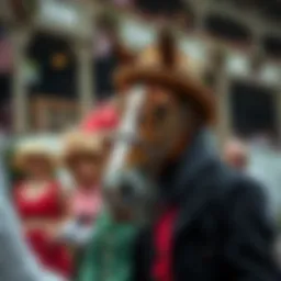 A historic horse racing event showcasing traditional attire and ambiance